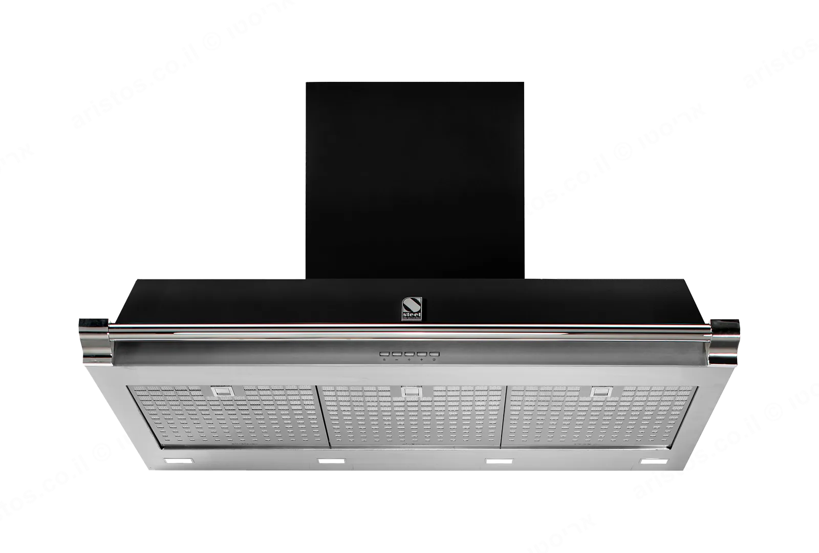 Steel קולט אדים 90 ס"מ סדרת Ascot תוצרת Steel דגם AKL90 גימור שחור — תמונה 2